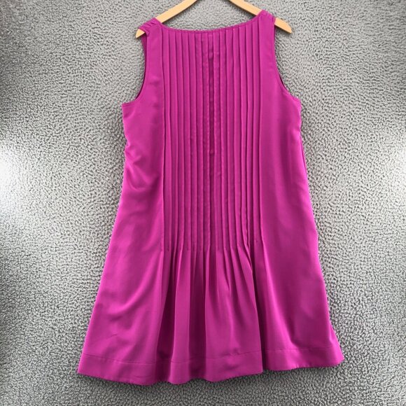 Lauren Ralph Lauren Dress Womens 16 Purple Tank Shift Pintuck Pleat Knee Pockets - Picture 3 of 9